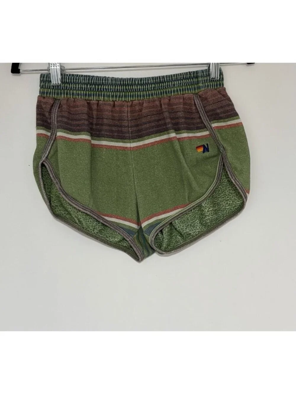 Aviator Nation Green Tulum Rainbow Jogger Shorts Size XS - Picture 2 of 8
